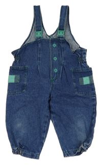 Modré cargo riflové laclové kalhoty