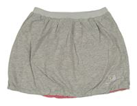 Šedá melírovaná balonová podšitá sukně s kočičkou a stříbrným pasem Petits