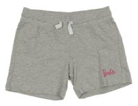 Šedé melírované teplákové kraťasy s logem Barbie
