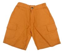 Oranžové cargo lněné kraťasy F&F