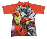 Červeno-světlemodré UV tričko s Avengers MARVEL