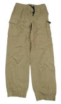 Béžové cargo cuff rifle s úpletovým pasem H&M