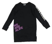 Černé teplákové šaty s logy Alife&Kickin