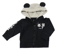 Černá propínací mikina s Mickeym a kapucí PRIMARK