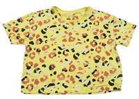 Žluté crop tričko s leopardím vzorem zn. Next