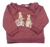 Vínová mikina s králíky - Peter Rabbit Tu