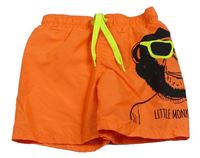 Oranžové plážové kraťasy s šimpanzem H&M