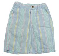 Bílo-světlemodro-barevné pruhované chino kraťasy Primark