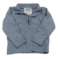 Modrý melírovaný polo svetr F&F