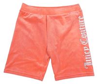 Korálové plyšové kraťasy s nápisem Juicy Couture