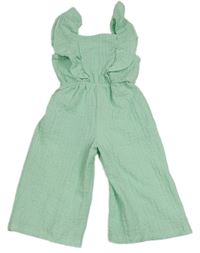 Mátový vzorovaný culottes overal s volánky Primark