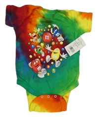 Nové - Zeleno-barevné batikované body s M&M's