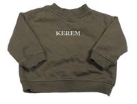 Tmavohnědá mikina s nápisem Zara