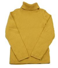 Okrový žebrovaný svetrový rolák George