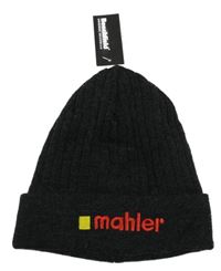 Nové - Antracitová žebrovaná pletená funkční čepice s nápisem Beechfield