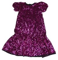 Fuchsiové flitrové slavnostní šaty Tu