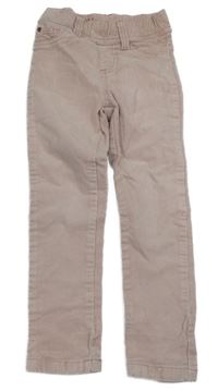 Růžové třpytivé manšestrové elastické kalhoty