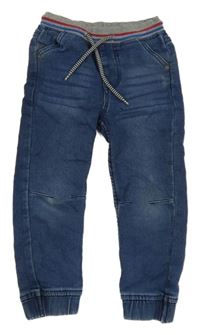 Modré teplákové cuff rifle s úpletovým pasem Lupilu