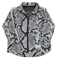 Šedo-černá vzorovaná šusťáková jarní bunda Hype