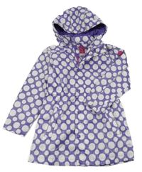 Fialový puntíkatý nepromokavý jarní kabát s kapucí TCM