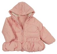 Růžová nepromokavá zimní bunda s kapucí Little Kids