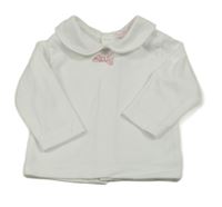 Bílé triko s límečkem a mašlí