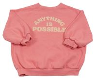 Růžová oversize mikina s nápisem Next