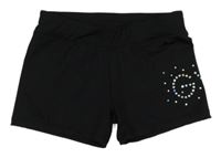 Černé cvičební kraťasy s třpytkami