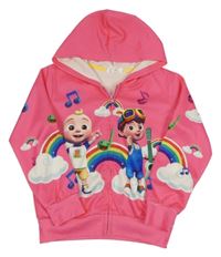 Tmavorůžová propínací mikina s Cocomelon a kapucí