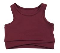 Vínový sportovní crop top Tu