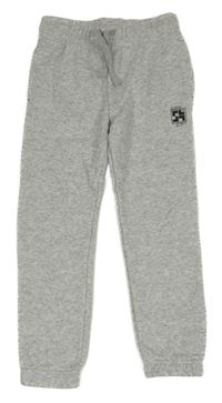 Šedé melírované tepláky s potiskem F&F