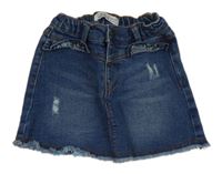 Modrá riflová sukně s prošoupáním