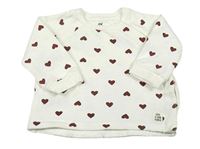 Bílá propínací mikina se srdíčky H&M