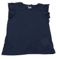 Tmavomodré tričko s volánky C&A