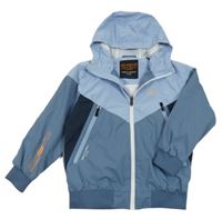 Modro-tmavomodrá šusťáková jarní bunda s nápisem a kapucí Next