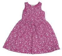 Fuchsiové květované bavlněné šaty Kids
