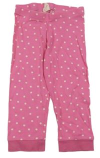 Růžové puntíkaté pyžamové kalhoty H&M
