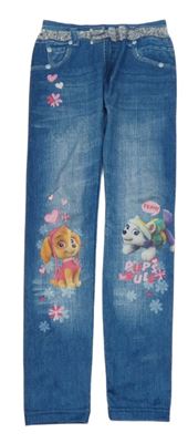 Modré legíny riflového vzhledu se Skye a Everest Nickelodeon