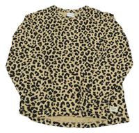 Hnědo-černé triko s leopardím vzorem Zara