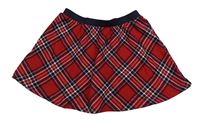 Červeno-černo-bílá kostkovaná třpytivá sukně H&M