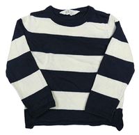 Tmavomodro-bílý pruhovaný svetr H&M