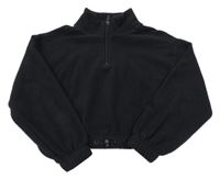 Černá fleecová crop mikina F&F