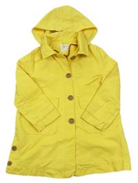 Žlutý šusťákový jarní kabát s kapucí Zara