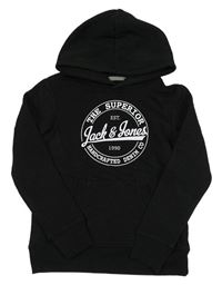 Černá mikina s logem a kapucí Jack & Jones