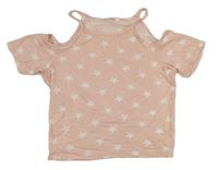 Světlerůžový crop top s hvězdami Matalan