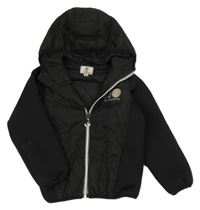 Černá šusťáková/softshellová bunda s nápisem a kapucí Timberland