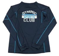 Tmavomodré sportovní triko s nápisem 