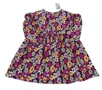 Nové - černo-růžovo-lila květované šaty Pep&Co