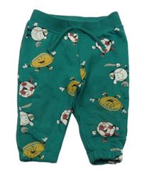 Tmavozelené tepláky s míči Primark