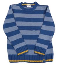 Modro-tmavomodrý pruhovaný svetr Pocopiano